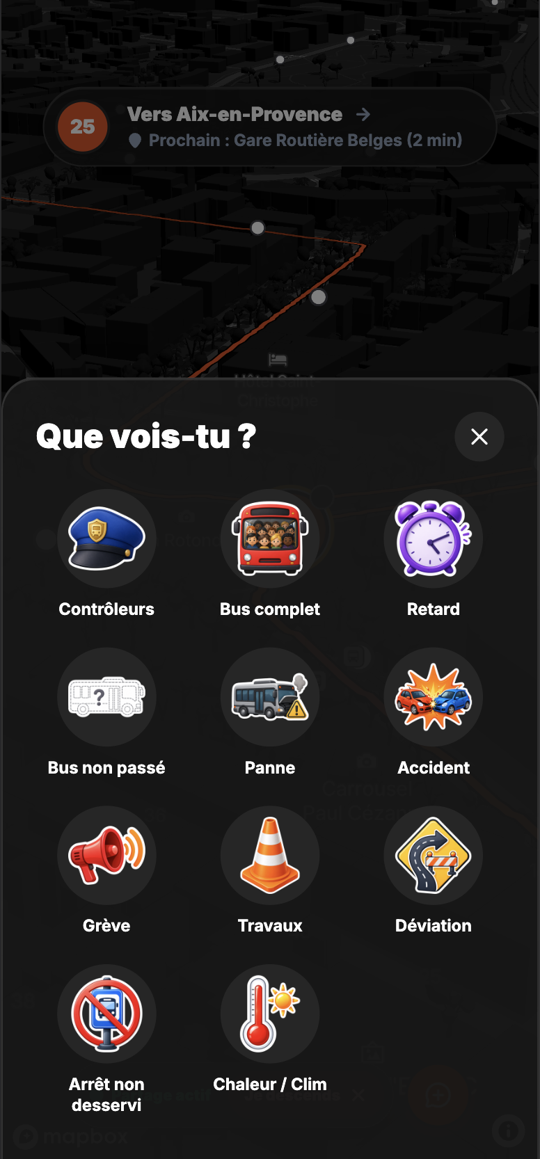 Choix d’un signalement communautaire dans Débusk